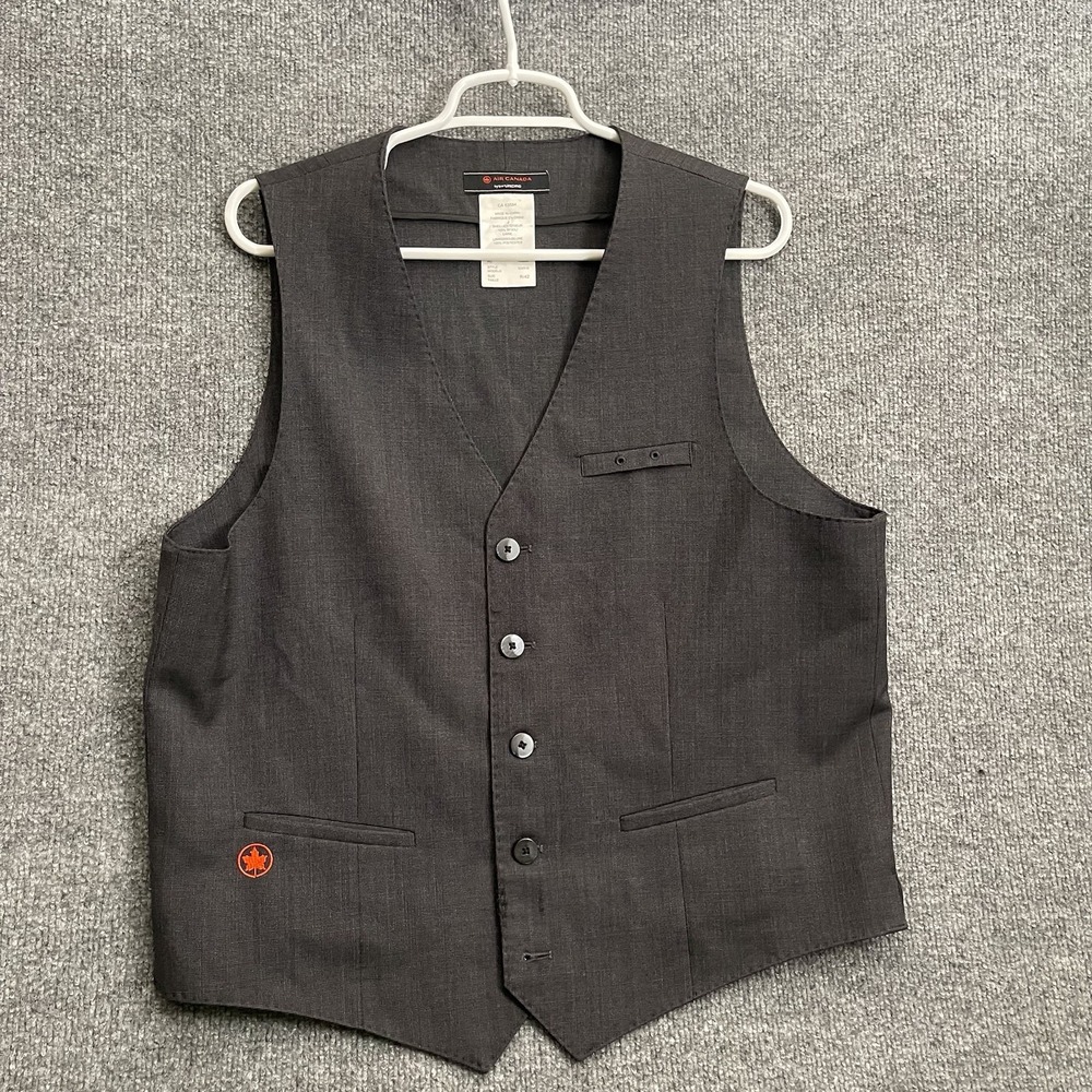 Air Canada Men's Crew Uniform Sport Vest Sz 42 Regular Gray 552518